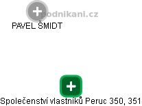 Společenství vlastníků Peruc 350, 351 - obrázek vizuálního zobrazení vztahů obchodního rejstříku