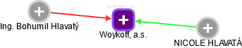 Woykoff, a.s. - obrázek vizuálního zobrazení vztahů obchodního rejstříku