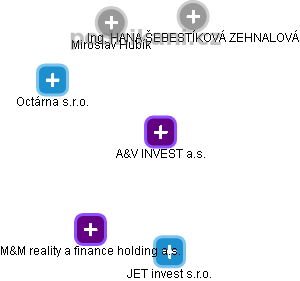 A&V INVEST a.s. - obrázek vizuálního zobrazení vztahů obchodního rejstříku