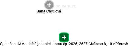 Společenství vlastníků jednotek domu čp. 2626, 2627, Vaňkova 8, 10 v Přerově - obrázek vizuálního zobrazení vztahů obchodního rejstříku