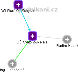 Důl Svatoňovice a.s. - obrázek vizuálního zobrazení vztahů obchodního rejstříku