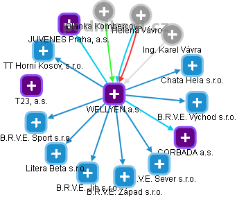WELLYEN a.s. - obrázek vizuálního zobrazení vztahů obchodního rejstříku
