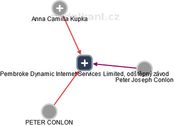 Pembroke Dynamic Internet Services Limited, odštěpný závod - obrázek vizuálního zobrazení vztahů obchodního rejstříku