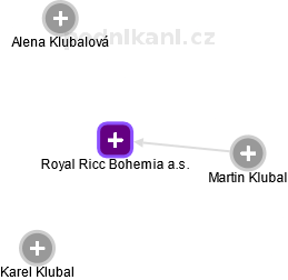 Royal Ricc Bohemia a.s. - obrázek vizuálního zobrazení vztahů obchodního rejstříku