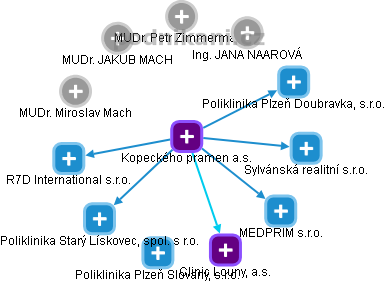 Kopeckého pramen a.s. - obrázek vizuálního zobrazení vztahů obchodního rejstříku
