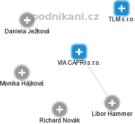 VIA CAPRI s.r.o. - obrázek vizuálního zobrazení vztahů obchodního rejstříku