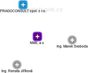 NMS, a.s. - obrázek vizuálního zobrazení vztahů obchodního rejstříku