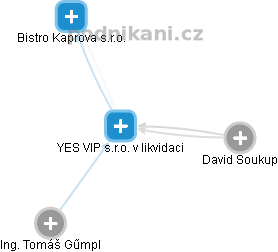 YES VIP s.r.o. v likvidaci - obrázek vizuálního zobrazení vztahů obchodního rejstříku