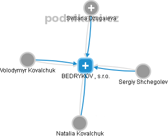 BEDRYKOV , s.r.o. - obrázek vizuálního zobrazení vztahů obchodního rejstříku