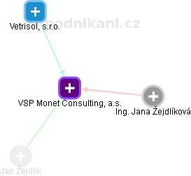 VSP Monet Consulting, a.s. - obrázek vizuálního zobrazení vztahů obchodního rejstříku