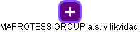 MAPROTESS GROUP a.s. v likvidaci - obrázek vizuálního zobrazení vztahů obchodního rejstříku
