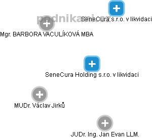 SeneCura Holding s.r.o. v likvidaci - obrázek vizuálního zobrazení vztahů obchodního rejstříku