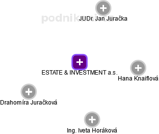 ESTATE & INVESTMENT a.s. - obrázek vizuálního zobrazení vztahů obchodního rejstříku