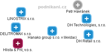 Hanako group s.r.o. v likvidaci - obrázek vizuálního zobrazení vztahů obchodního rejstříku