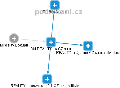 DM REALITY - X CZ s.r.o. - obrázek vizuálního zobrazení vztahů obchodního rejstříku