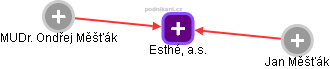Esthé, a.s. - obrázek vizuálního zobrazení vztahů obchodního rejstříku