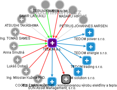 TEDOM a.s. - obrázek vizuálního zobrazení vztahů obchodního rejstříku