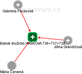 Bytové družstvo HAŠKOVA 736+737+738 - obrázek vizuálního zobrazení vztahů obchodního rejstříku