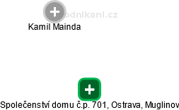 Společenství domu č.p. 701, Ostrava, Muglinov - obrázek vizuálního zobrazení vztahů obchodního rejstříku