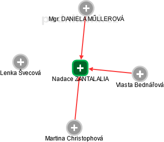 Nadace ZANTALALIA - obrázek vizuálního zobrazení vztahů obchodního rejstříku