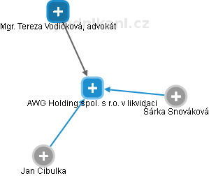 AWG Holding spol. s r.o. v likvidaci - obrázek vizuálního zobrazení vztahů obchodního rejstříku