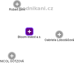 Bloom Invest a.s. - obrázek vizuálního zobrazení vztahů obchodního rejstříku