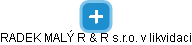 RADEK MALÝ R & R s.r.o. v likvidaci - obrázek vizuálního zobrazení vztahů obchodního rejstříku