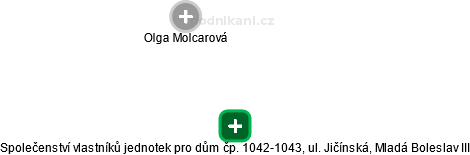 Společenství vlastníků jednotek pro dům čp. 1042-1043, ul. Jičínská, Mladá Boleslav III - obrázek vizuálního zobrazení vztahů obchodního rejstříku