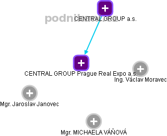 CENTRAL GROUP Prague Real Expo a.s. - obrázek vizuálního zobrazení vztahů obchodního rejstříku