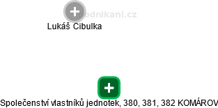 Společenství vlastníků jednotek, 380, 381, 382 KOMÁROV - obrázek vizuálního zobrazení vztahů obchodního rejstříku