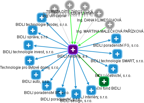 BIDLI holding, a.s. - obrázek vizuálního zobrazení vztahů obchodního rejstříku