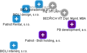 Patriot - Bidli holding, a.s. - obrázek vizuálního zobrazení vztahů obchodního rejstříku