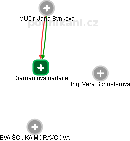 Diamantová nadace - obrázek vizuálního zobrazení vztahů obchodního rejstříku