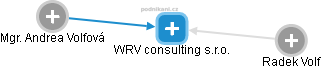 WRV consulting s.r.o. - obrázek vizuálního zobrazení vztahů obchodního rejstříku
