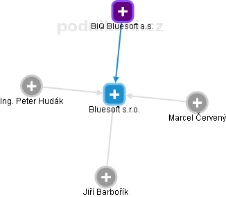Bluesoft s.r.o. - obrázek vizuálního zobrazení vztahů obchodního rejstříku