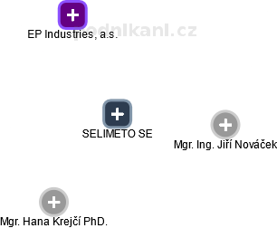 SELIMETO SE - obrázek vizuálního zobrazení vztahů obchodního rejstříku