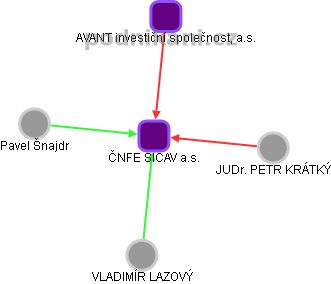 ČNFE SICAV a.s. - obrázek vizuálního zobrazení vztahů obchodního rejstříku
