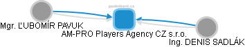 AM-PRO Players Agency CZ s.r.o. - obrázek vizuálního zobrazení vztahů obchodního rejstříku
