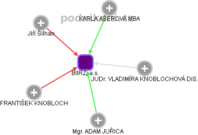 BIIRZ, a.s. - obrázek vizuálního zobrazení vztahů obchodního rejstříku