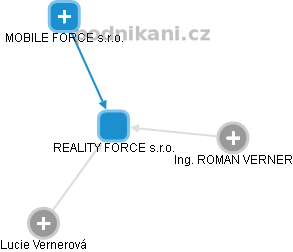 REALITY FORCE s.r.o. - obrázek vizuálního zobrazení vztahů obchodního rejstříku