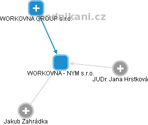 WORKOVNA - NYM s.r.o. - obrázek vizuálního zobrazení vztahů obchodního rejstříku