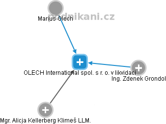OLECH International spol. s r. o. v likvidaci - obrázek vizuálního zobrazení vztahů obchodního rejstříku