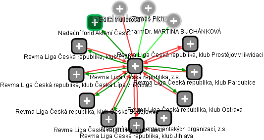 Revma Liga Česká republika, z.s. - obrázek vizuálního zobrazení vztahů obchodního rejstříku