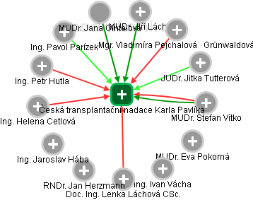 Česká transplantační nadace Karla Pavlíka - obrázek vizuálního zobrazení vztahů obchodního rejstříku