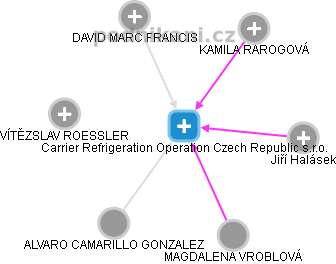 Carrier Refrigeration Operation Czech Republic s.r.o. - obrázek vizuálního zobrazení vztahů obchodního rejstříku