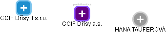 CCIF Dřísy a.s. - obrázek vizuálního zobrazení vztahů obchodního rejstříku