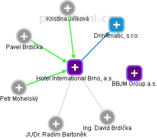 Hotel International Brno, a.s. - obrázek vizuálního zobrazení vztahů obchodního rejstříku