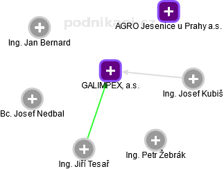 GALIMPEX, a.s. - obrázek vizuálního zobrazení vztahů obchodního rejstříku
