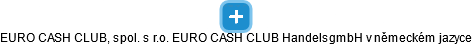 EURO CASH CLUB, spol. s r.o. EURO CASH CLUB HandelsgmbH v německém jazyce - obrázek vizuálního zobrazení vztahů obchodního rejstříku