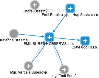 EMIL BUREŠ HOPSERVIS s.r.o. - obrázek vizuálního zobrazení vztahů obchodního rejstříku